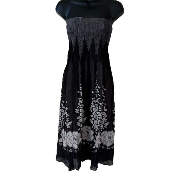 Lapis  Floral Border Print Tube Style Dress - Picture 1 of 11